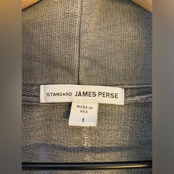 Standard James Perse Cardigan Women 1 Gray Open Front Jacket Shawl Collar - Picture 8 of 10
